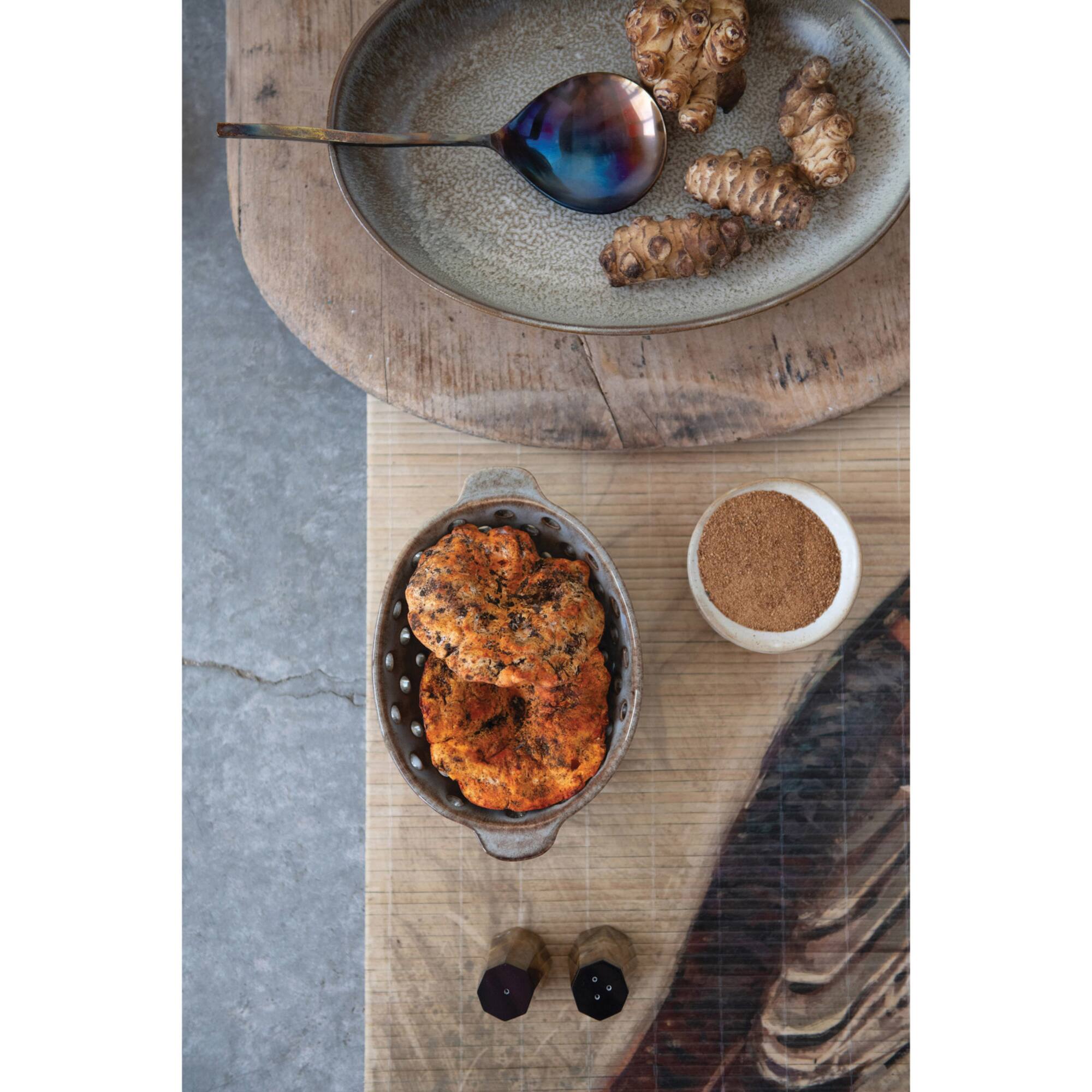 Hello Honey® 8" Brown Glazed Stoneware Berry Bowl